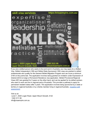 migration skill assessment