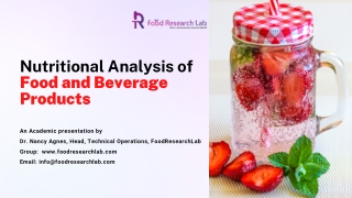 Nutritional Analysis of Food and Beverages