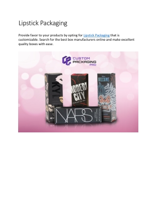Lipstick Packaging