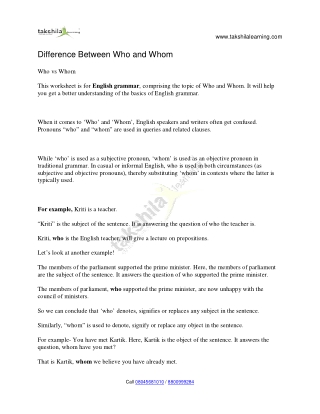 Who vs Whom - How to Use Who and Whom - English Grammar