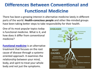 Differences Between Conventional and Functional Medicine