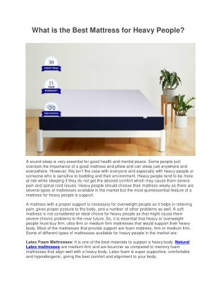 What is the Best Mattress for Heavy People?