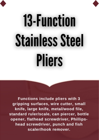 13-Function Stainless Steel Plier | Promotional Product | Vivid Promotions