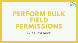 Perform Bulk Field Permissions in Salesforce using BOFC