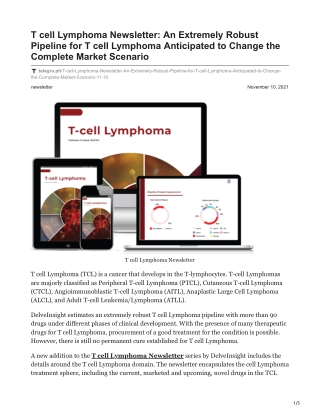 T cell Lymphoma Newsletter