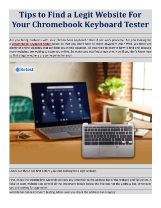 Tips to Find a Legit Website For Your Chromebook Keyboard Tester