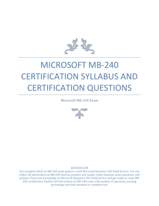 MB-240 Official Study Guide