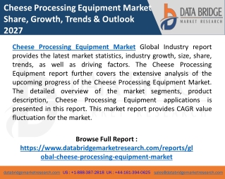 Cheese Processing Equipment Market 2021- Global Industry Size, Share, Growth