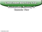 Chatham Biotec Ltd. 2005