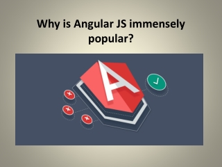 Why is Angular JS immensely popular