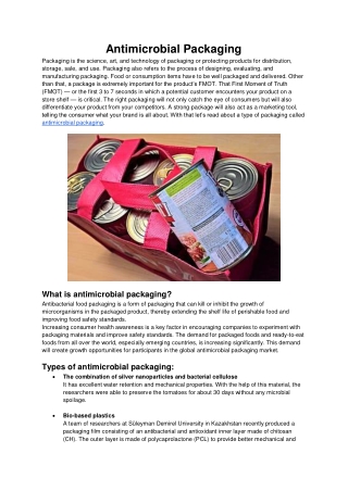 Antimicrobial Packaging