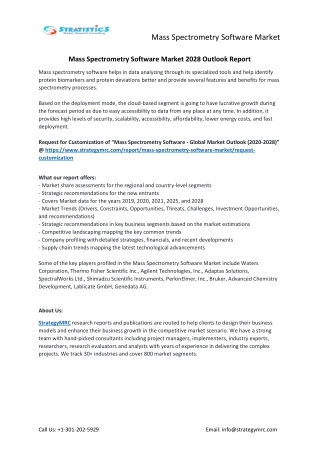 Mass Spectrometry Software Market Forecasts to 2028
