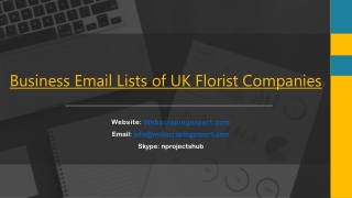 Business Email Lists of UK Florist Companies