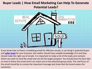 Buyer Leads | How Email Marketing Can Help To Generate Potential Leads?