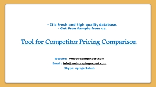 Tool for Competitor Pricing Comparison