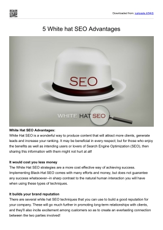 5 White Hat SEO Advantages