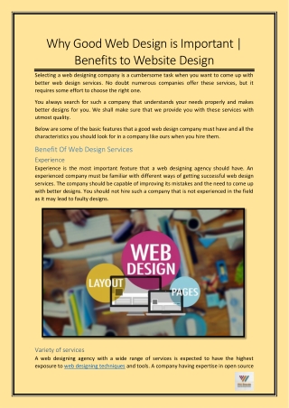 Why Good Web Design is Important