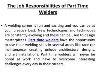 Blog  Staffing Inc Part Time Welders