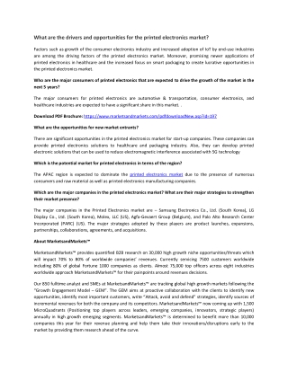 Printed Electronics Market