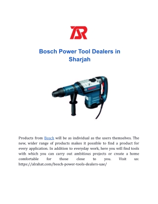 Bosch Power Tool Dealers in Sharjah