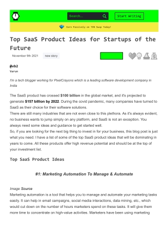 Top SaaS Product Ideas for Startups of the Future