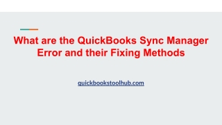 What are the QuickBooks Sync Manager Error and their Fixing Methods