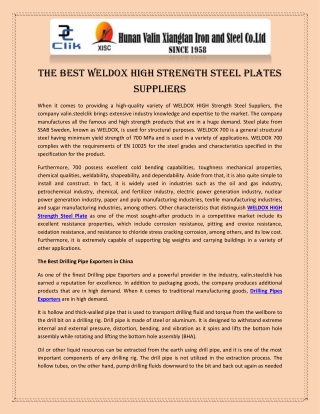 The Best WELDOX High Strength Steel Plates Suppliers