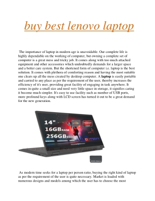 buy best lenovo laptop