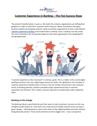 Customer Experience in Banking – The Five Success Steps