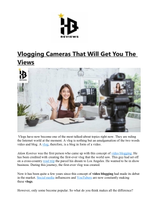 Vlogging Cameras That Will Get You The Views