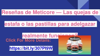 Las píldoras dietéticas de Meticore Reviews realmente funcionan