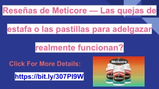 Las píldoras dietéticas de Meticore Reviews realmente funcionan