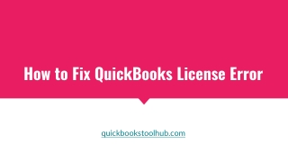 How to Fix QuickBooks Licence Error