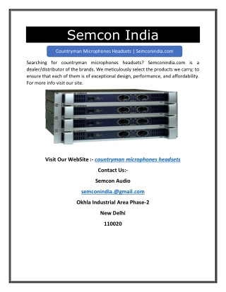 Countryman Microphones Headsets | Semconindia.com