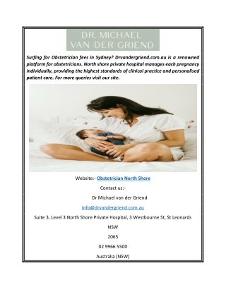 Obstetrician North Shore Drvandergriend.com.au