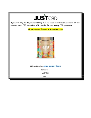 Hemp gummy bears  Justcbdstore.com