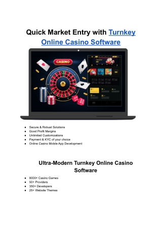 Turnkey Online Casino Software