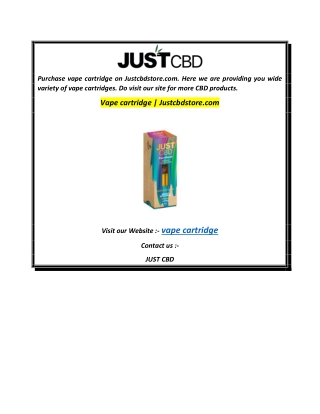 Vape cartridge  Justcbdstore.com