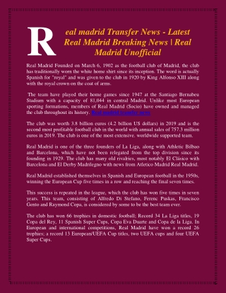 Real madrid Transfer News