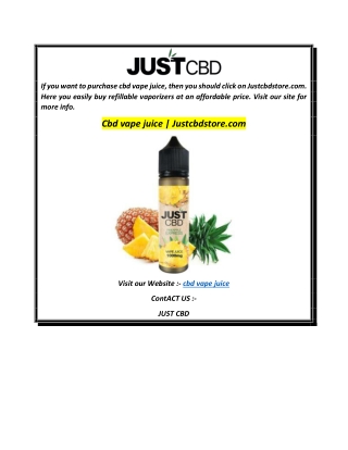 Cbd vape juice  Justcbdstore.com