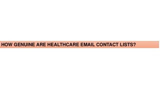 How genuine are healthcare email contact lists