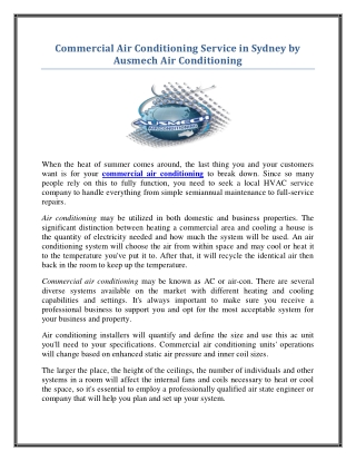 Commercial Air Conditioning Service