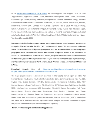 Silicon Controlled Rectifier (SCR) Market