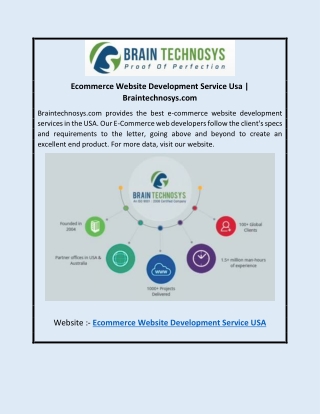 Ecommerce Website Development Service Usa | Braintechnosys.com