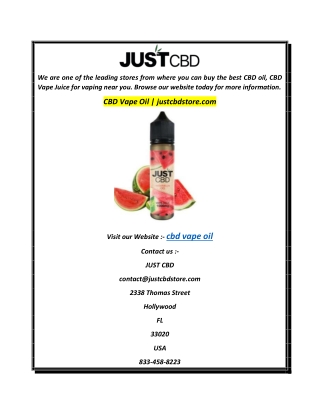 CBD Vape Oil  justcbdstore.com