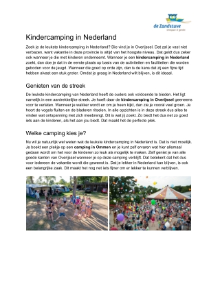 Kindercamping Nederland