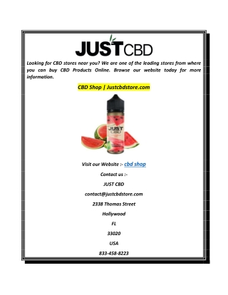 CBD Shop  Justcbdstore.com