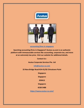 Accounting Firms In Singapore | Acutus-ca.com