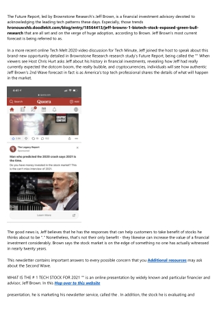My Brilliant Blog 0382 — Jeff Brown's 6g Stocks Leaked: The ...