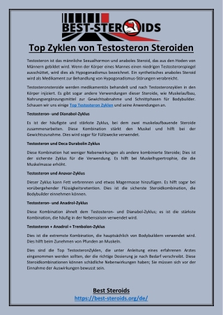 Top Zyklen von Testosteron Steroiden